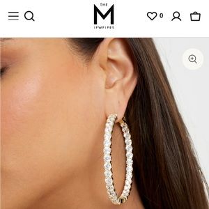 The M Jewelers Large Pave 925 Hoops in gold